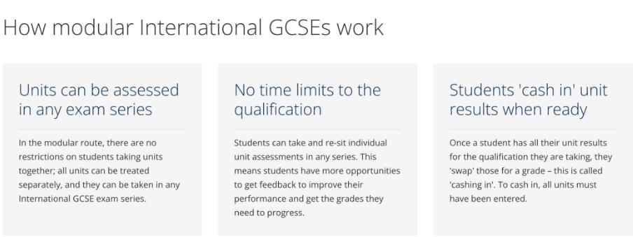Edexcel愛德思IGCSE部分科目從2024起可選Modular模塊型考試方式了!