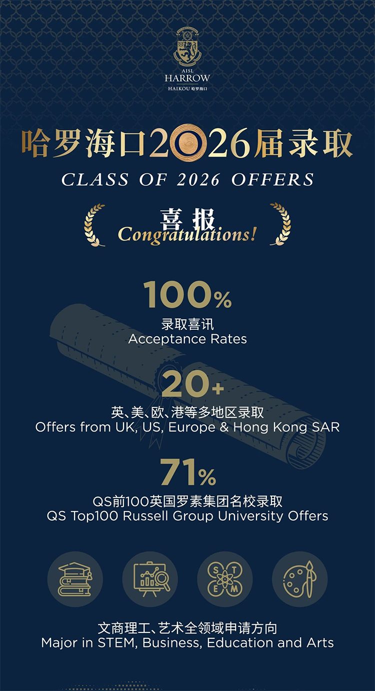 强势开局！哈罗海口2026届放榜，罗素集团录取率突破70%