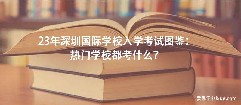 23年深圳热门学校入学考试图鉴！