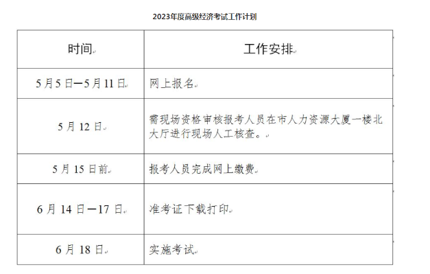 河北衡水：2023高级经济师考试报名时间