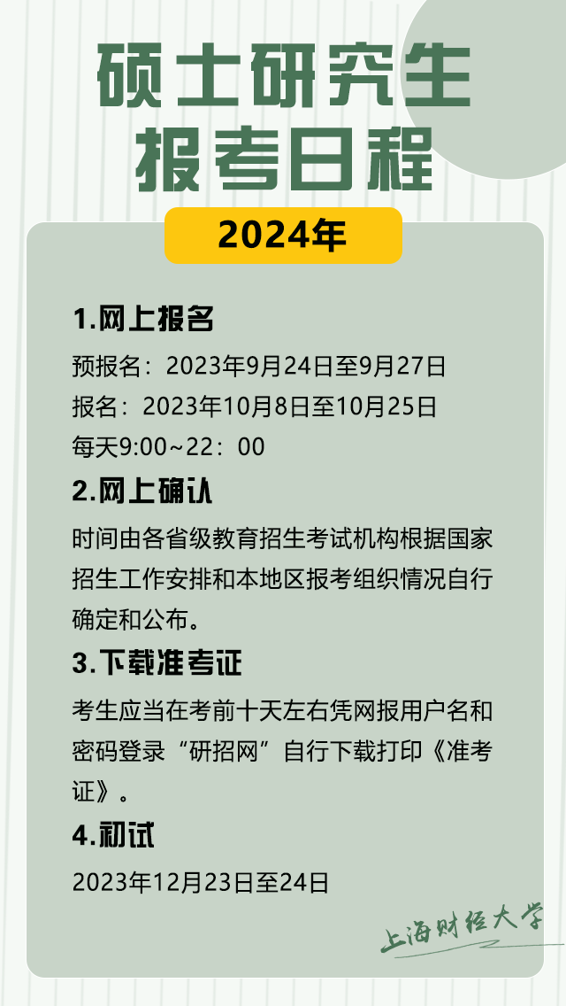 2024年上海财经大学招收攻读硕士学位研究生简章！