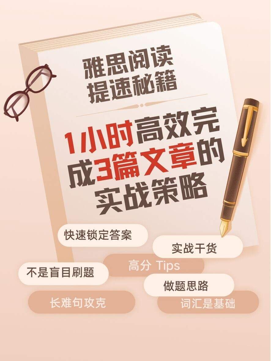 雅思阅读1小时刷完 3 篇 ,实战提速技巧